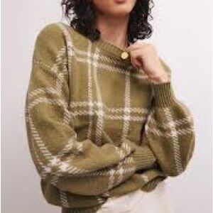 Z Supply Green Plaid Sweater